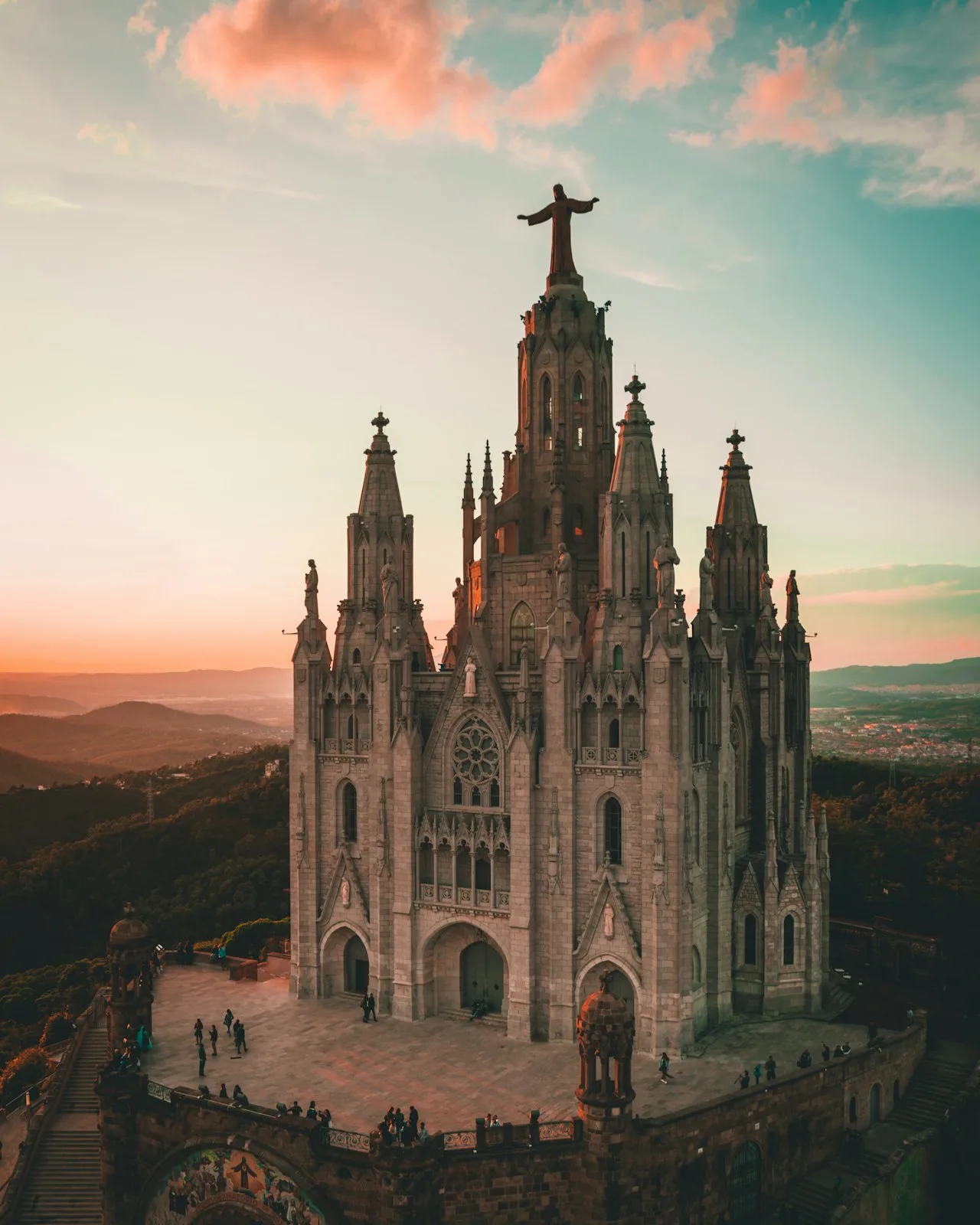 Barcelona vista panorámica, cheque bebé Cataluña